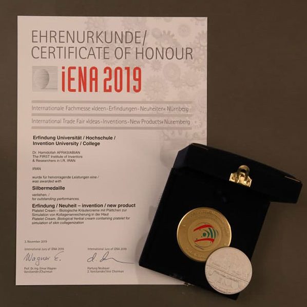 دیپلم و مدال طلای افتخار پزشکی دکتر افراسیابیان از کشور آلمان